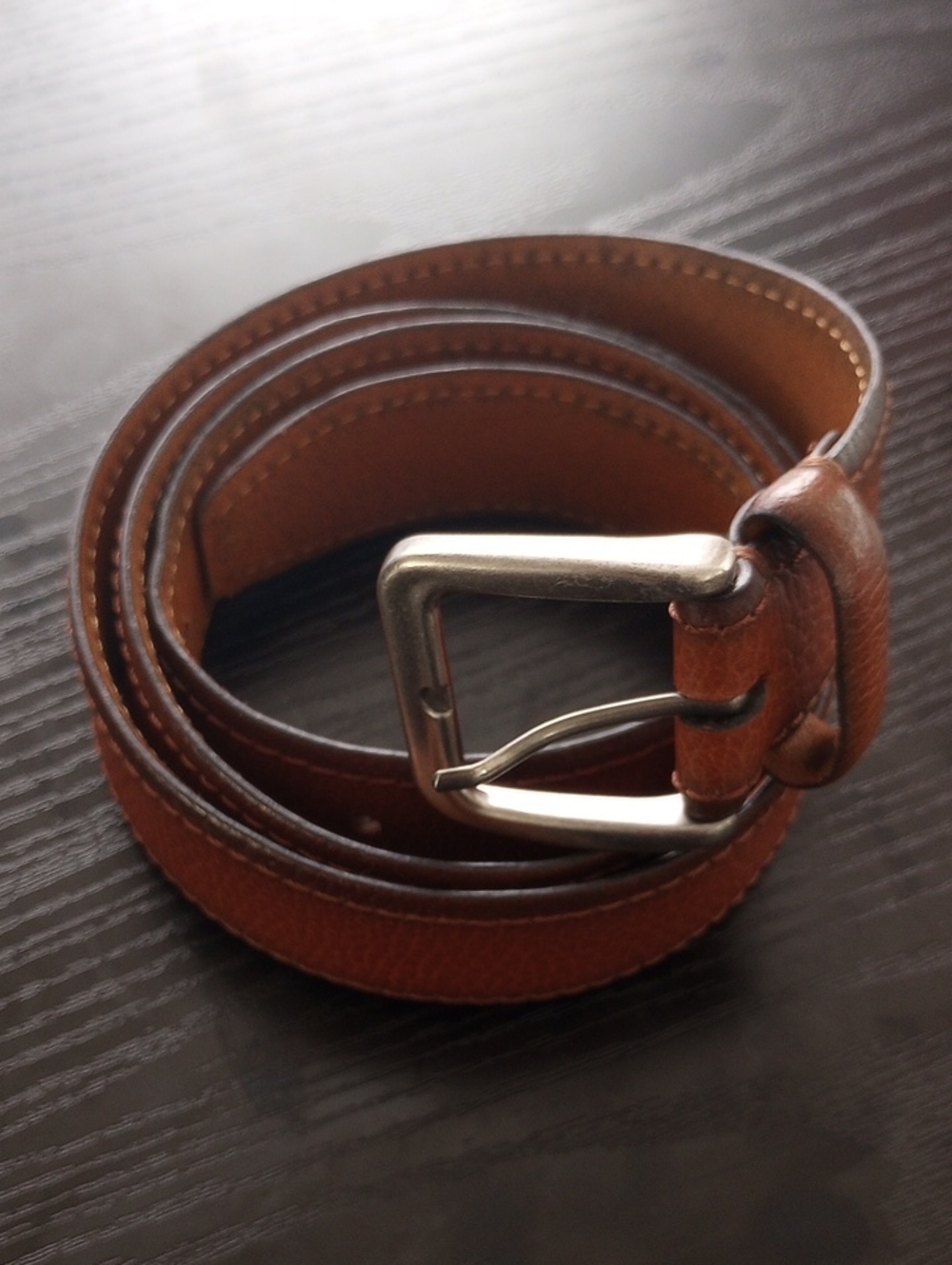 Goodfellow & Co Tan Brown Genuine Leather Belt with Silvertone Buckle